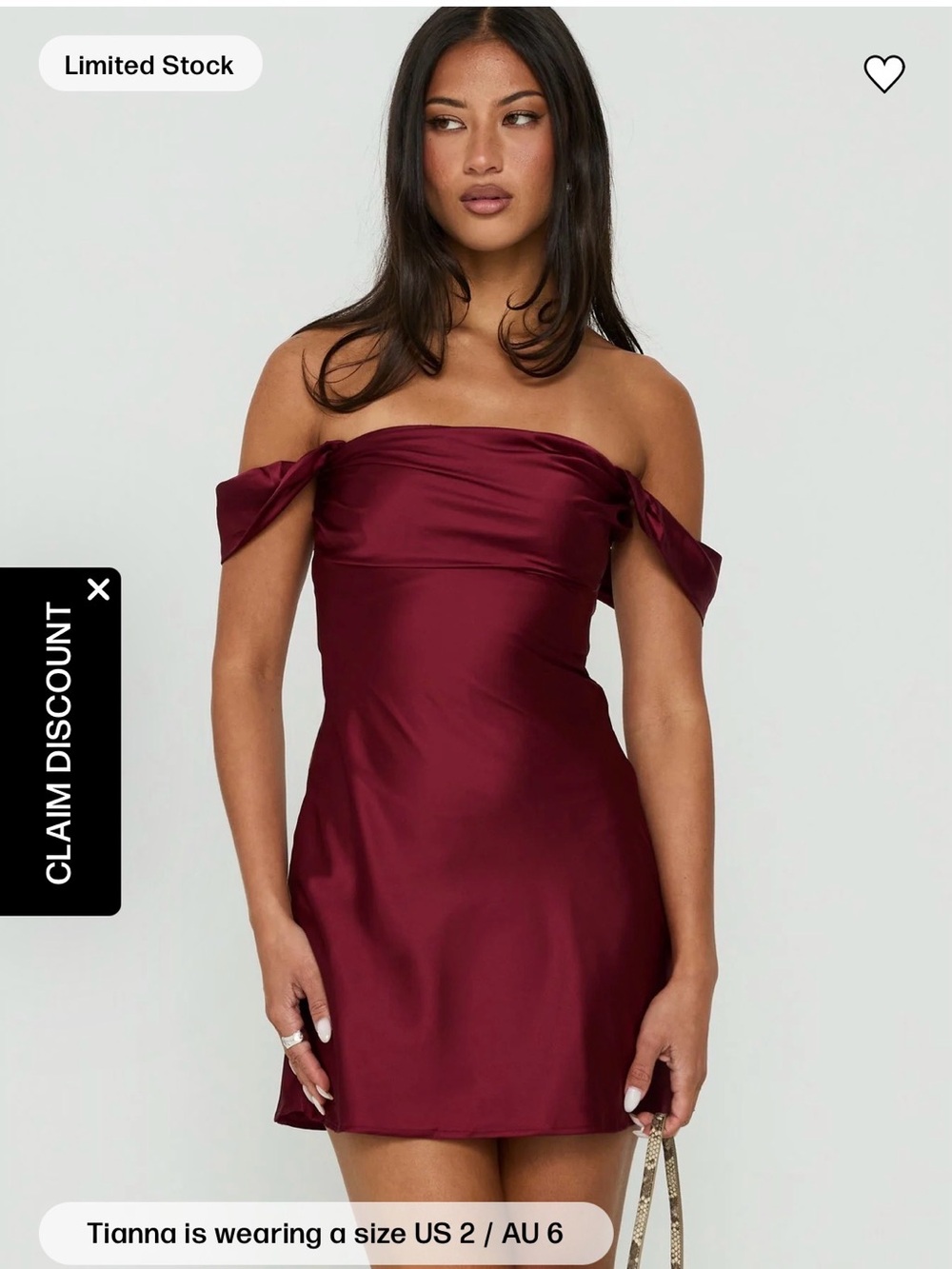 Princess Polly Zabbarra Off the Shoulder Mini Dress